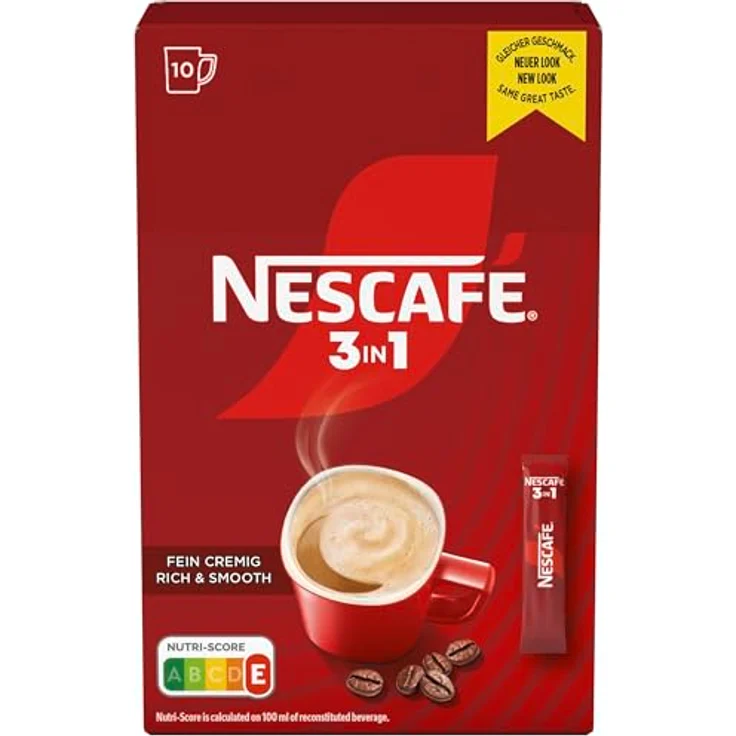 Nescafé 3-in-1 Sticks, löslicher Bohnenkaffee, mit Creamer & Zucker, Instant-Kaffee aus erlesenen Kaffeebohnen, koffeinhaltig, 8er Pack (8 x 165 g) – Bild 5