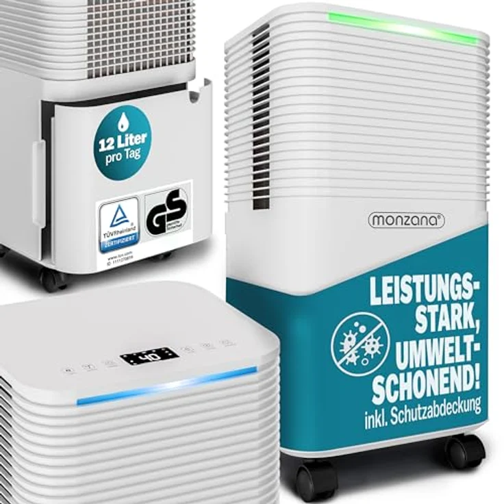 Monzana® Luftentfeuchter elektrisch 15-20m² 12L/Tag LED-Display 24-Std-Timer Raumentfeuchter Bad Wohnung Luftreiniger Allergiker, effizient & leistungsstark – Bild 1