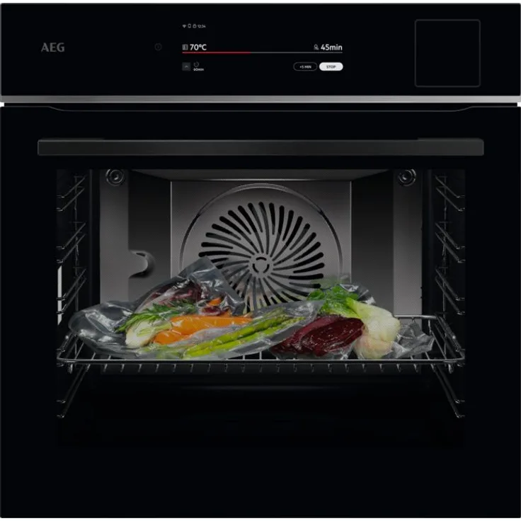 AEG 9000 Pro Assist TP9SB83FAB Einbaubackofen, großen Dampfgaren mit AutoClean, WLAN-fähig, Schwarz