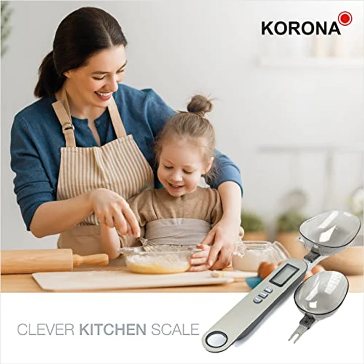 Korona Eva 79500 Löffelwaage, Haushaltswaage, präzise Wiegelöffel, 500 g, Edelstahl, digital, LCD Display, silber – Bild 8