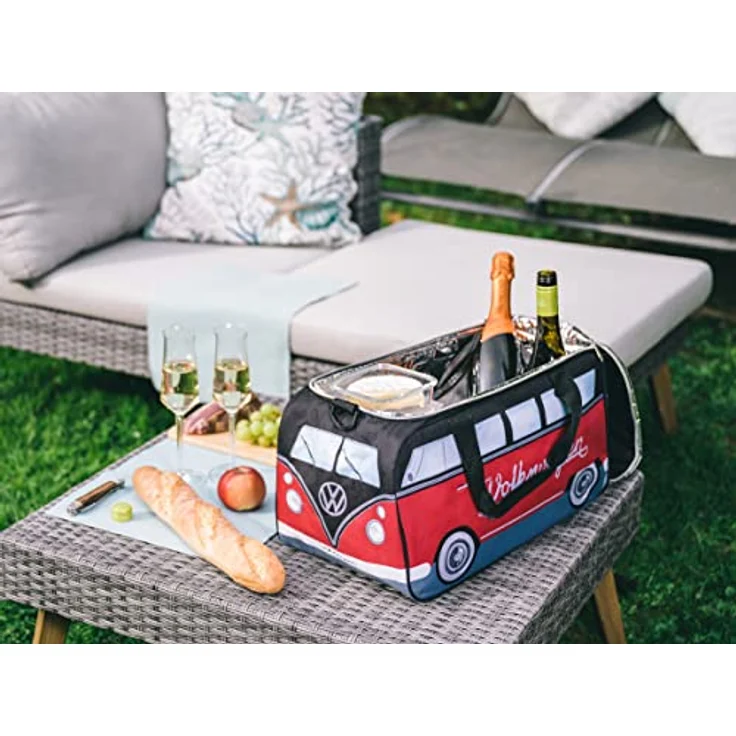 Brisa VW Collection Volkswagen Bulli Bus T1 Kühltasche 25 Liter Motiv, schwarz, rot – Bild 6