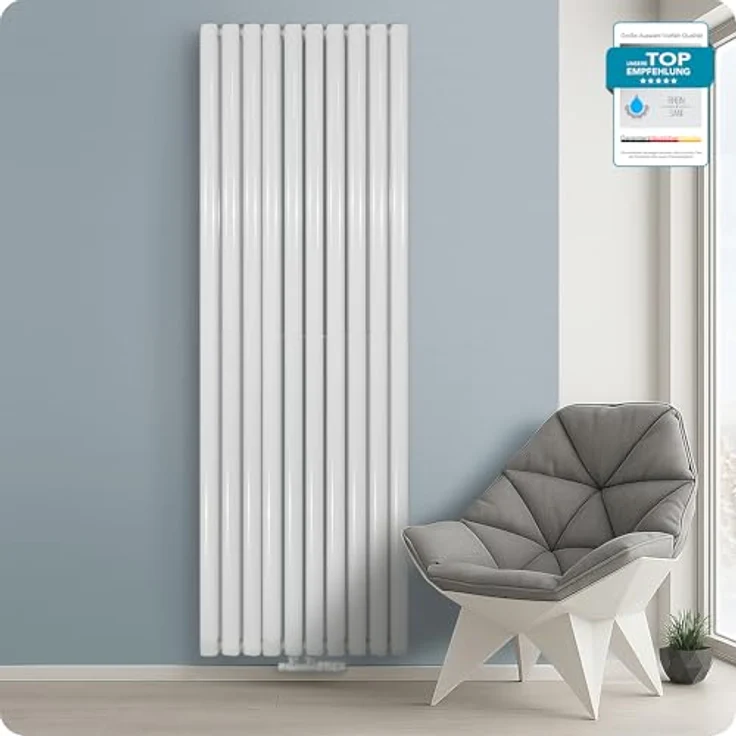 Paneel Heizkörper Vertikal doppellagig weiß 1800X590-10 ELEM. - 2050W,  – Bild 2