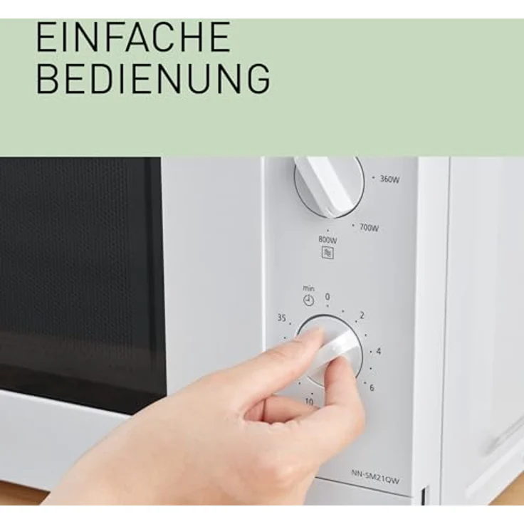 Panasonic NN-GM21QWEPG 20L Kompakt-Mikrowelle mit Grill, 800 W, Kombi-Garen, 5 Leistungsstufen, Weiß – Bild 5