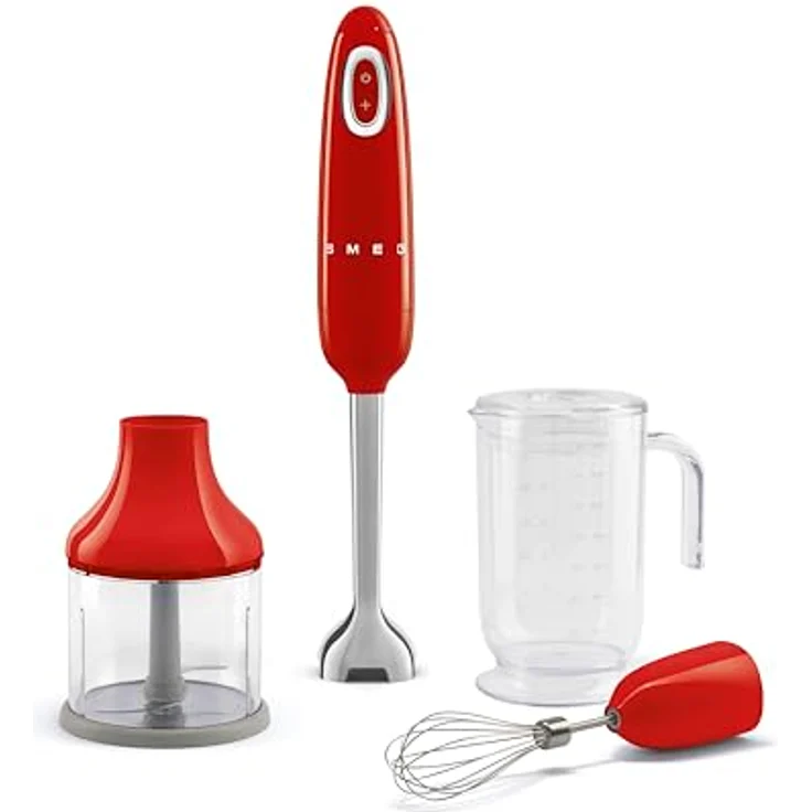 Smeg Stabmixer Smeg-hbf03rdeu, 700 Watt Motor, Retro-Design, rot – Bild 2