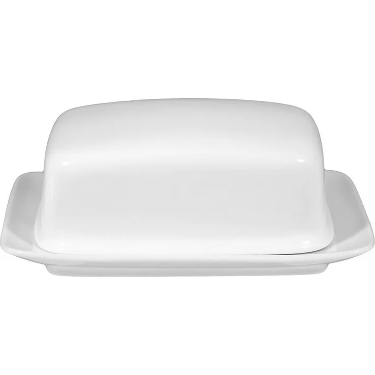 Seltmann Weiden Butterdose Rondo_Liane 125 g, Porzellan Butterdose in zeitlosem Design, weiß