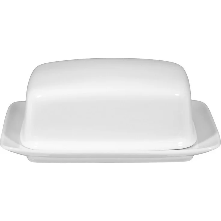 Seltmann Weiden Butterdose Rondo_Liane 125 g, Porzellan Butterdose in zeitlosem Design, weiß