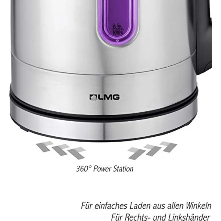 Wasserkocher Edelstahl LED mit Temperatureinstellung Premium - 2200W -Mit Farbspiel und Warmhaltefunktion, 1.7 Liter Volumen -Mit Sichtfenster, Automatische Abschlatung, 60,70,80,90,100°C – Bild 4