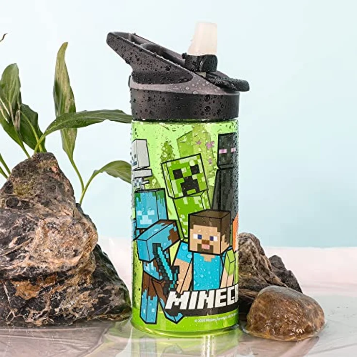 Storline Trinkflasche Minecraft 620 ml, Premium mit Druckknopfdeckel für Schule & Freizeit, Ecozen Material – Bild 6