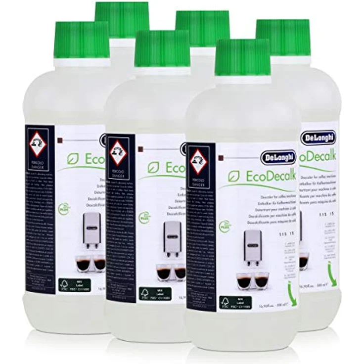 De'Longhi EcoDecalk Entkalker für Kaffeevollautomaten DLSC500, 500ml, 6er Pack, hochwirksam – Bild 1