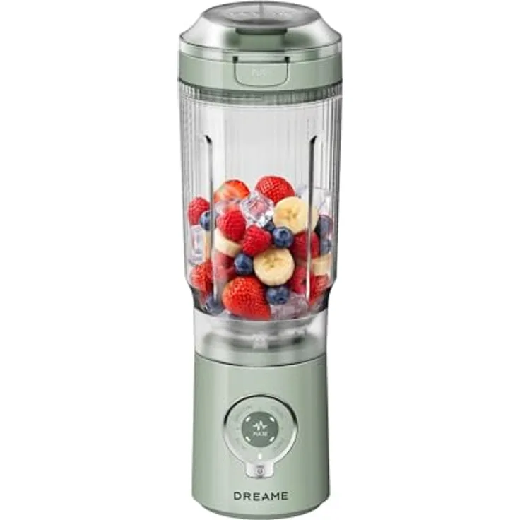 DREAME PortFresh Tragbarer Mixer, Abnehmbares Motorgehäuse, 880 ml BPA-freier Mixbecher, 5 voreingestellte Funktionen, Selbstreinigungsmodus, Spülmaschinenfest, Grün