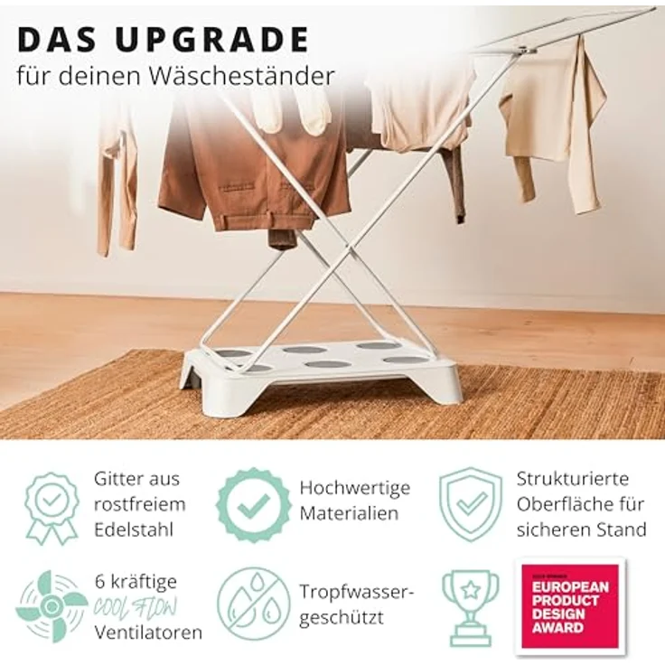 TOSA HEYDRY Wäschetrockner für Wäscheständer, schnell & energiesparend trocknen, platzsparende Trockner-Alternative, weiß – Bild 8