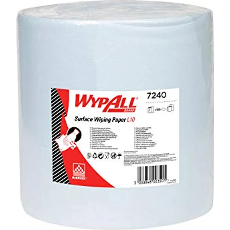 WypAll L10 Oberflächenwischpapier 7240 - Jumbo Xtra Wischerrolle - 1 blaue Rolle x 1.000 Papierwischer