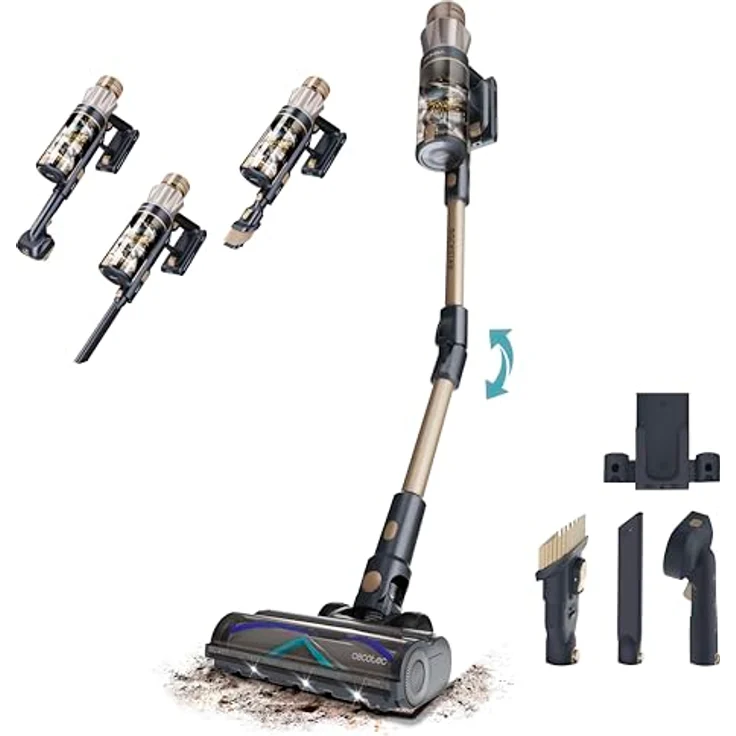 Cecotec Conga Rockstar RS90 Pet Flex, BLDC-Stielstaubsauger mit 600 W, 160 AW Saugleistung, Auto-Modus, Tierhaarbürste und flexibler Schlauch, reinigt bis zu 140 m² im Eco-Modus – Bild 1