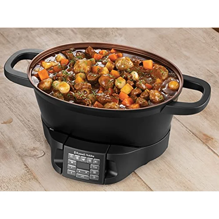 Russell Hobbs 28270-56 Good To Go Multikocher, 750W, 6,5 Liter, Timer, inkl. Dampfgarereinsatz, Warmhaltefunktion, Display, schwarz – Bild 6