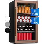 Klarstein XXL Mini Kühlschrank mit Glastür & LED, 80L, Leise & Wetterfest, Indoor/Outdoor, Schwarz