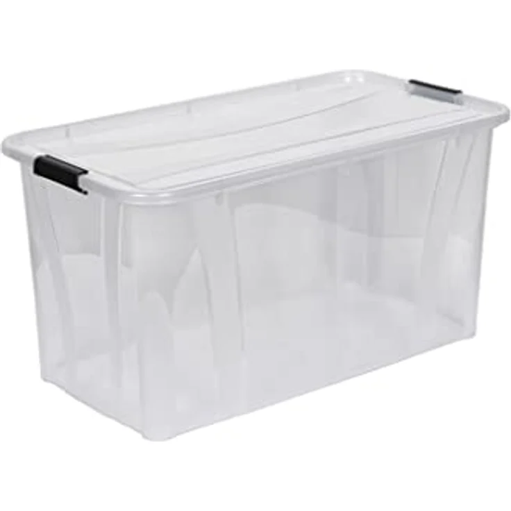 Kreher Aufbewahrungsboxen Master mit Deckel in Transparenter Ausführung. In verschiedenen Größen (wählbar). Aus robustem Kunststoff. (80 Liter) – Bild 1