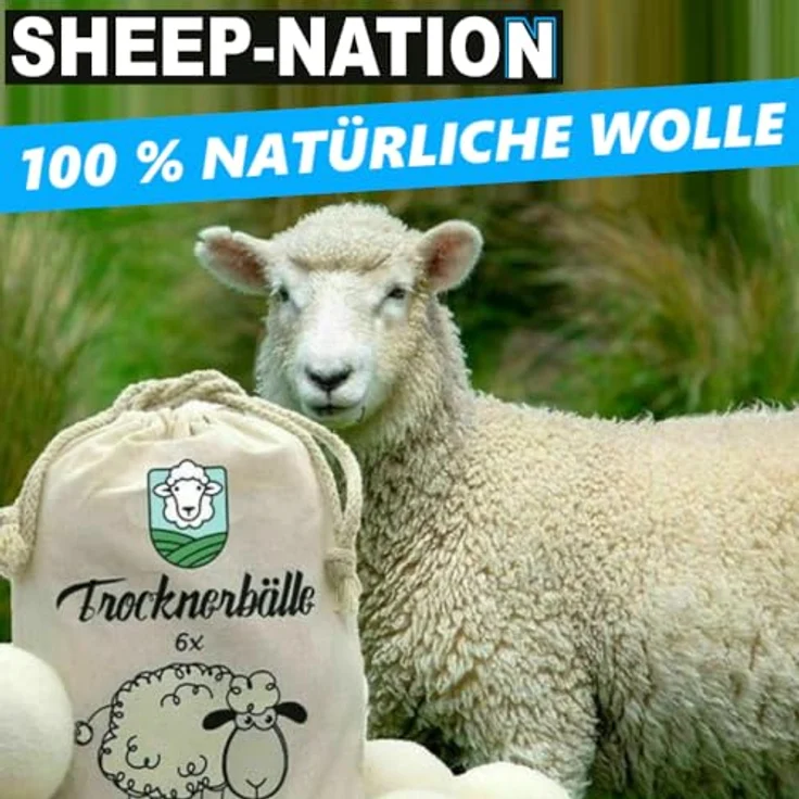 MAVURA SHEEP-NATION Trocknerbälle 6er Pack, Premium Schafwolle, Weichspüler Alternative, hypoallergen, energiesparend – Bild 7