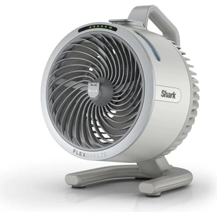 Shark FlexBreeze HydroGo, Starker Ventilator mit Sprühnebel, kabelgebunden & kabellos, leise, bis zu 20 m Luftstrom, Farbe Taube – Bild 1