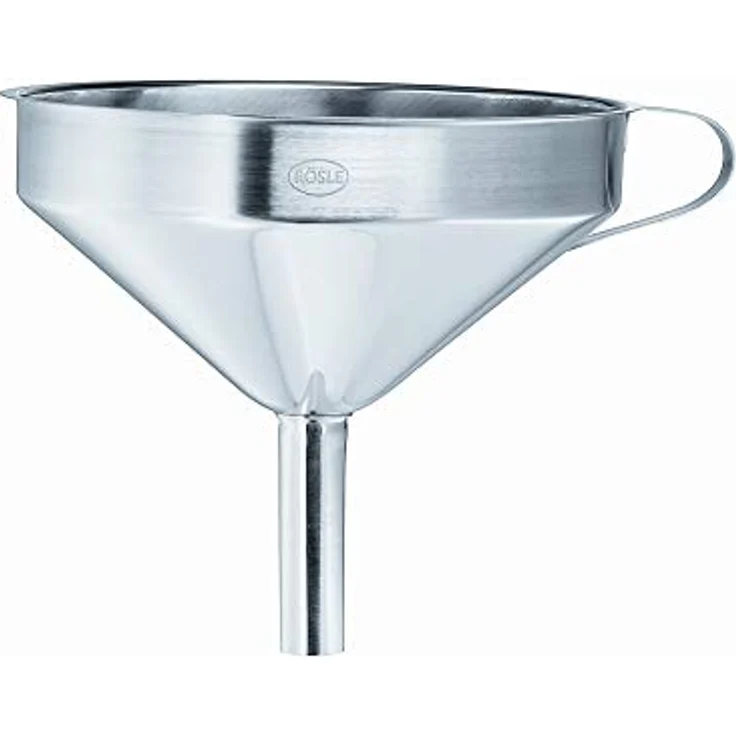 RÖSLE Gastro Trichter Ø 12 cm, Edelstahl 18-10, seitlicher Griff, herausnehmbarer Siebeinsatz, spülmaschinengeeignet – Bild 2