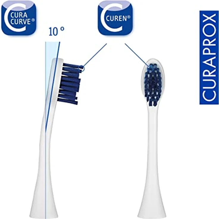 Curaprox Ersatzbürstenkopf CHS 300 power, für elektrische Schallzahnbürste Hydrosonic easy, Nachfüllpackung mit 2 Stück – Bild 4