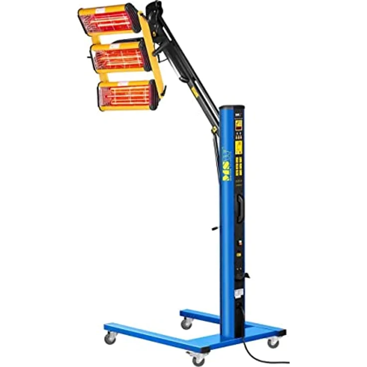 MSW Infrarotstrahler Lacktrockner Strahler Infrarotstrahler Heizstrahler Infrarot Lampe, 3300 W - Effektiver Lacktrockner für Kfz-Werkstätten, 3 Strahler, 1.100 Watt, digitales Display – Bild 5