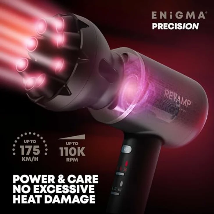 Revamp iGen Progloss Shine BLDC Haartrockner – Leistungsstarker Haartrockner für frizzfreies Styling, 2 Stylingdüsen, 1 Diffusor-Aufsatz – Bild 2