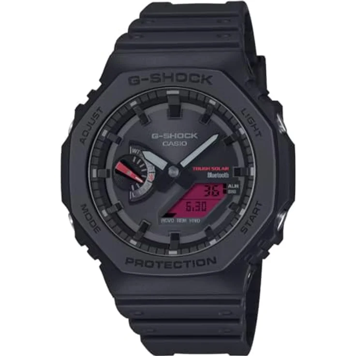 Casio G-SHOCK GA-B2100BBR-1AER, Analog-Digitaluhr mit Bluetooth, Solarenergie, Schwarz-Rot, wasserdicht bis 20 bar – Bild 1