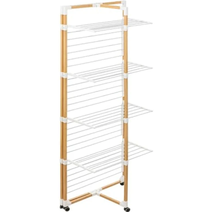 5five simply smart Wäscheständer Turm mit 4 Rädern, 40 m, Holzoptik – Bild 3