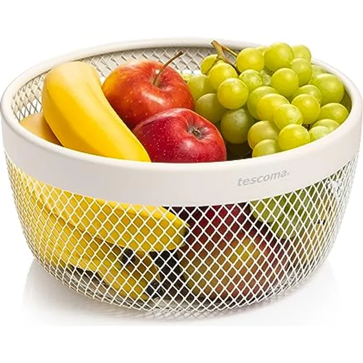 Tescoma Obstkorb ONLINE, emailliertes Metall, weiß, Ø 25 cm, Höhe 12 cm