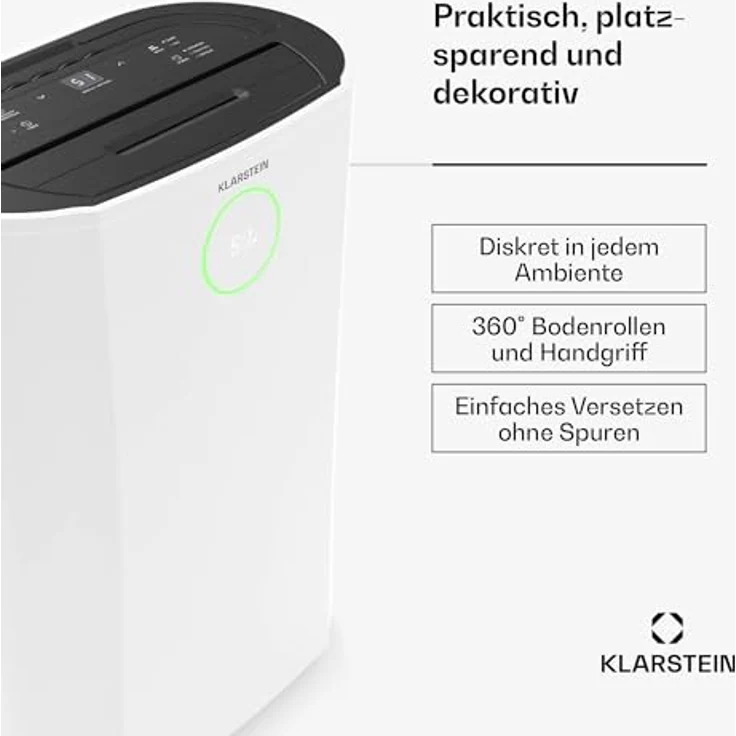 Klarstein DryFy ProConnect 16L Luftentfeuchter - 285W, WiFi, Aktivkohlefilter, 24h Timer, leise, weiß – Bild 2