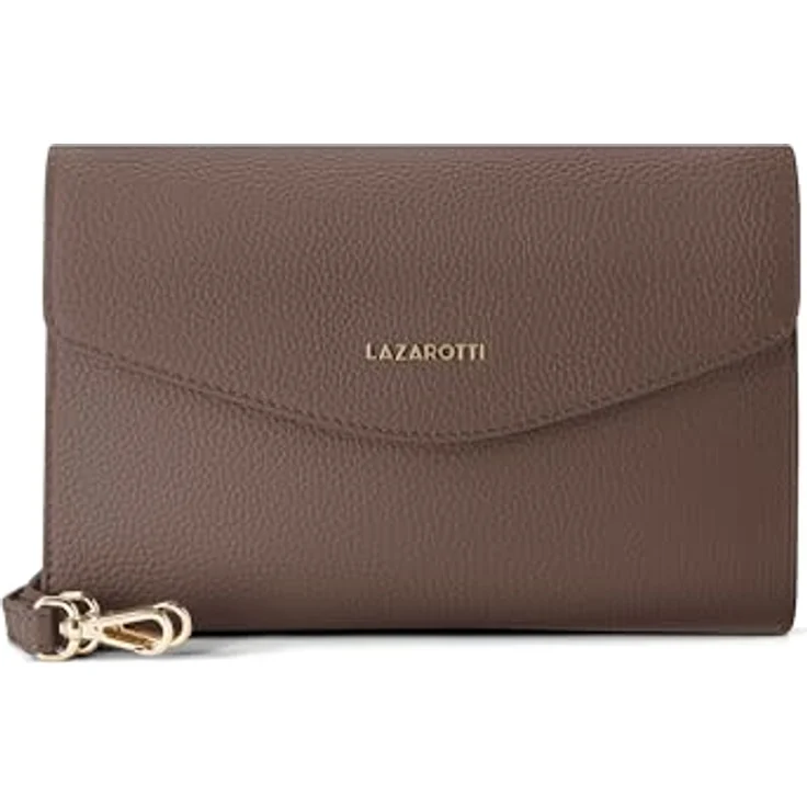 Lazarotti Bologna Leather Clutch Umhängetasche, 100% Leder, 23 cm, grau – Bild 1