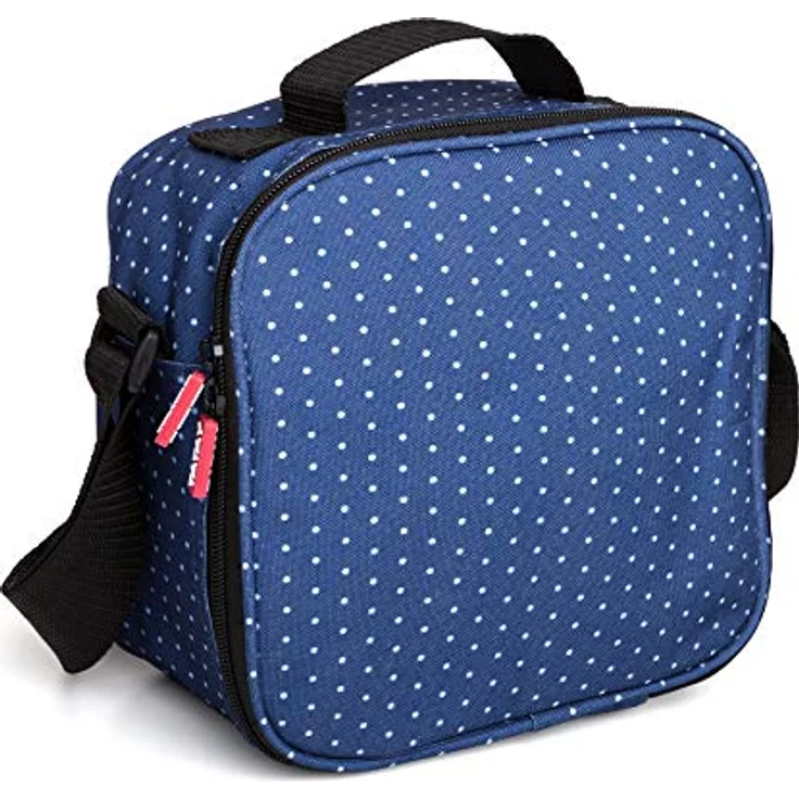 Tatay Kühltasche Klein, 3L Kapazität, 4 Kunststoff Frischaltendosen (2 x 0,5 l, 2 x 0,2 l) BPA frei, Blau mit Punkten. Messen 22,5 x 10 x 22 cm – Bild 3