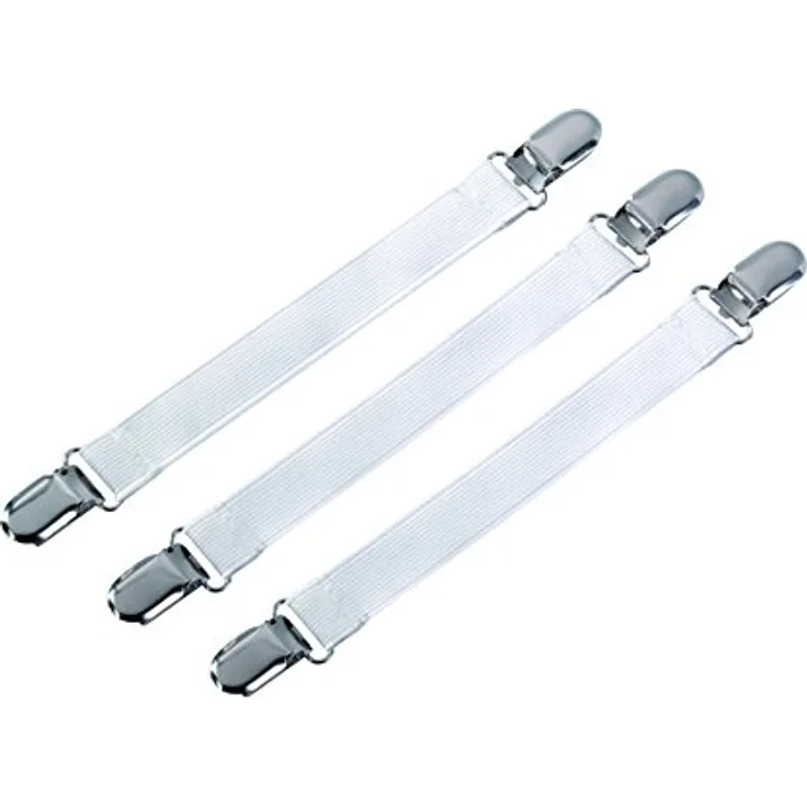 Leifheit 72417 Spannclips für Bügeltischbezüge, flexible Halter für faltenfreies Bügeln, Länge 16-35 cm