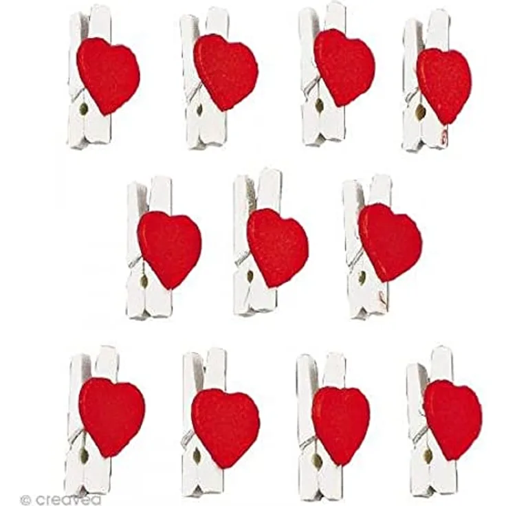 Holzklammern mit Herz 25mm