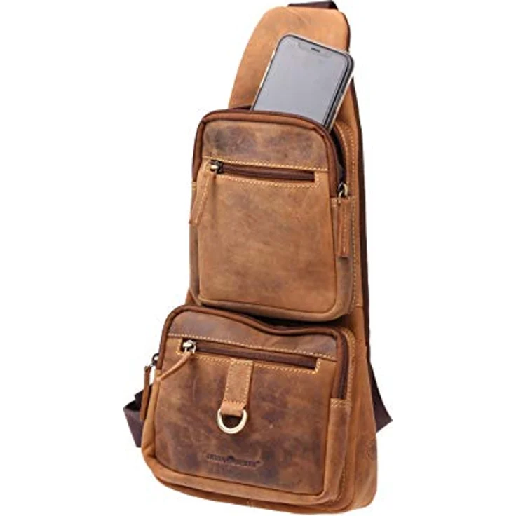 Greenburry Vintage Umhängetasche Leder, 20 cm, braun, 100% Leder – Bild 2