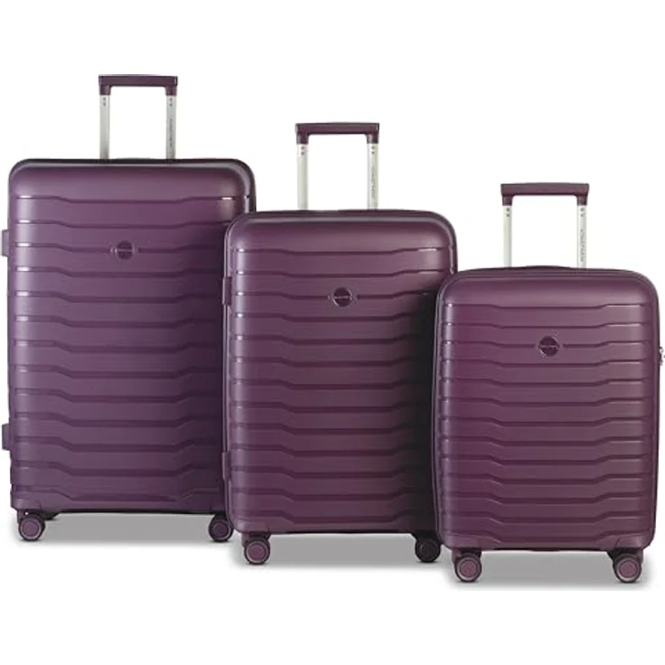 Worldpack Portland 4 Rollen Kofferset, 3-teilig, 100% Polypropylen, lila, Maße: 52 cm x 29 cm x 72 cm – Bild 2