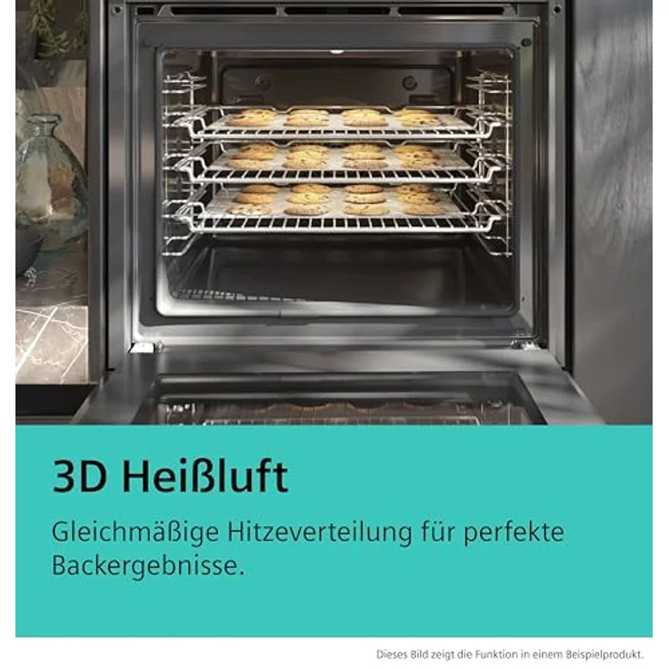 Siemens Einbau-Herd-Set PQ212KA10: EA64RGNA1E + HE273ABS3, selbstreinigender Backofen mit activeClean, 3D Heißluft, schwarz/Edelstahl – Bild 8
