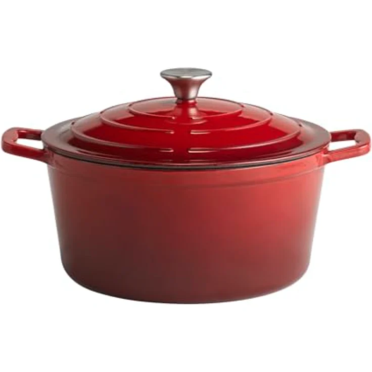 APS 88306 Kochtopf mit Deckel "5 STARS", Gusseisen, induktionsgeeignet, ofenfest, inkl. Deckelhalter, 28 cm, 6 Liter, anthrazit – Bild 1