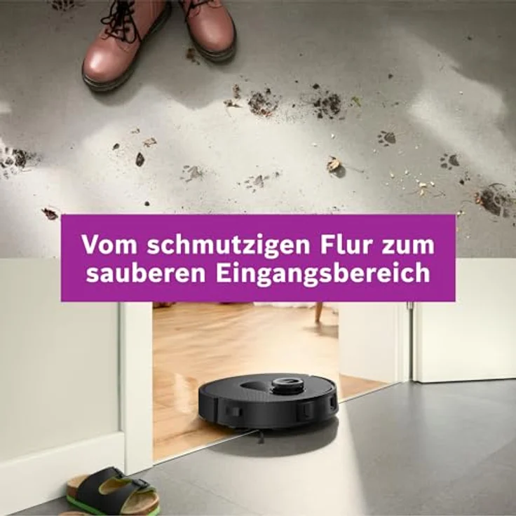 BOSCH Saugroboter Spotless Max BCRDW3B, 11.000 Pa Saugkraft, rotierende Wischpads, 70°C Selbstreinigung, Absaugstation, Carbon Bürste – Bild 21