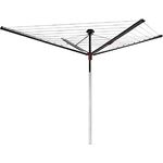 Vileda Sun-Rise Premium 50m kompakt Wäschespinne, patentiertes Spannsystem, 1,67-1,82m, 50m Leinenlänge, extra groß, Farbe Grau, Eco-Verpackung