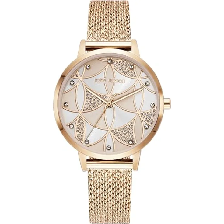 Julie Julsen Damen Damenuhr 22cm Zirkonia rot Quarzwerk Mineralglas