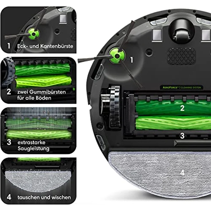 iRobot Roomba Combo i8+ (i8576) Saug-/ Wischroboter mit 2. Auffangbehälter mit Wischpad, Autom. Absaugstation, Smarte Kartierung, Sprachassistenten kompatibel, WLAN, Einstellung per App, Light Silver – Bild 5