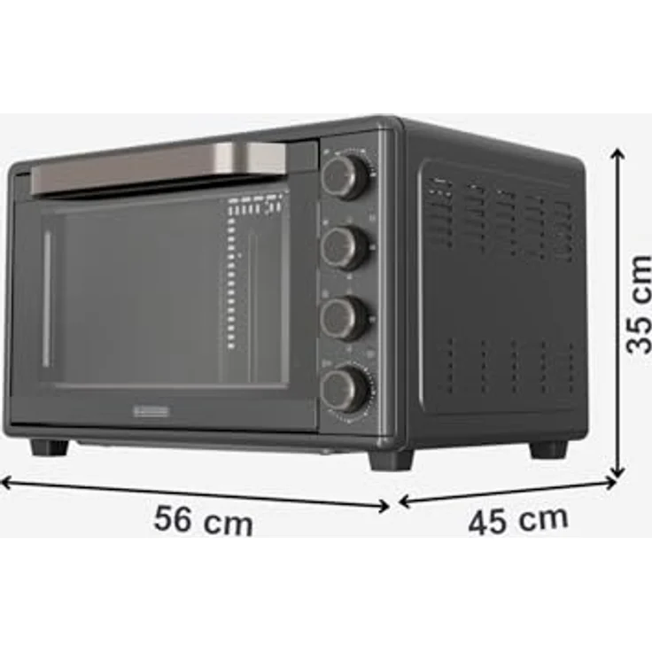 Black+Decker BXOV4500E, Elektrischer Umluftofen 2000W 45L mit 15 Funktionen, Drehspieß und Timer – Bild 9