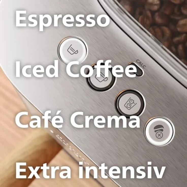 PHILIPS baristina Esprssemachine Plus BAR500/00, Edelstahl/Eschenholz, mit Mahlwerk für ganze Bohnen, Iced Coffee Funktion, 16 bar Pumpendruck – Bild 9