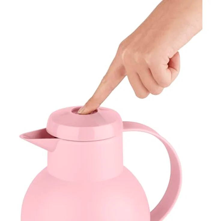 Emsa F4010300 Samba Isolierkanne (1 Liter, Quick Press Verschluss, 12h heiß, 24h kalt) puder-rosa – Bild 2