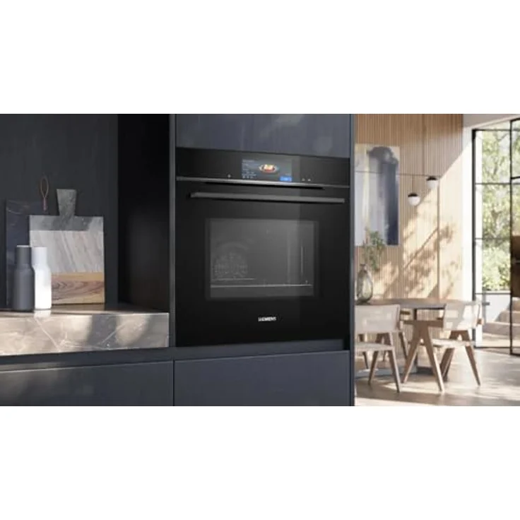 Siemens iQ700 HM778GMB1 Einbaubackofen groß mit Mikrowellenfunktion, 60 cm, schwarz, 67 L, TFT Touchdisplay, AutoClean – Bild 2