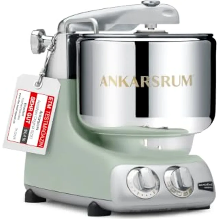 Ankarsrum Assistent Original Küchenmaschine, 1500 W, 7 L Edelstahlschüssel, vielseitig einsetzbar, weiß