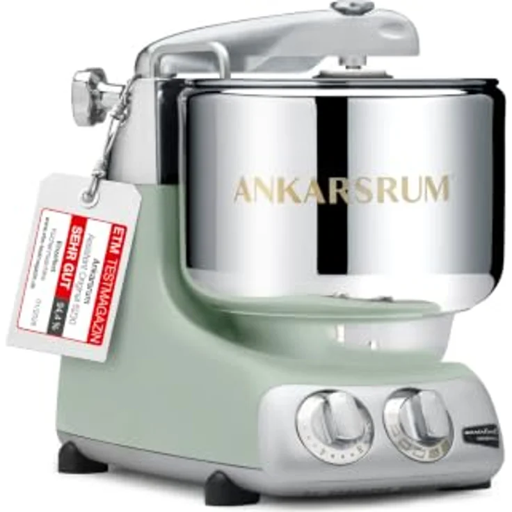 Ankarsrum Assistent Original Küchenmaschine, 1500 W, 7 L Edelstahlschüssel, vielseitig einsetzbar, weiß – Bild 1