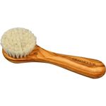 GREENDOOR Gesichtsreinigungsbürste Gesichtsmassagebürste Olivenholz mit weichem Mähnenhaar