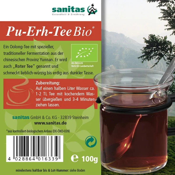 sanitas PU ERH TEE Bio, 100 g Tee für aromatische Aufgüsse